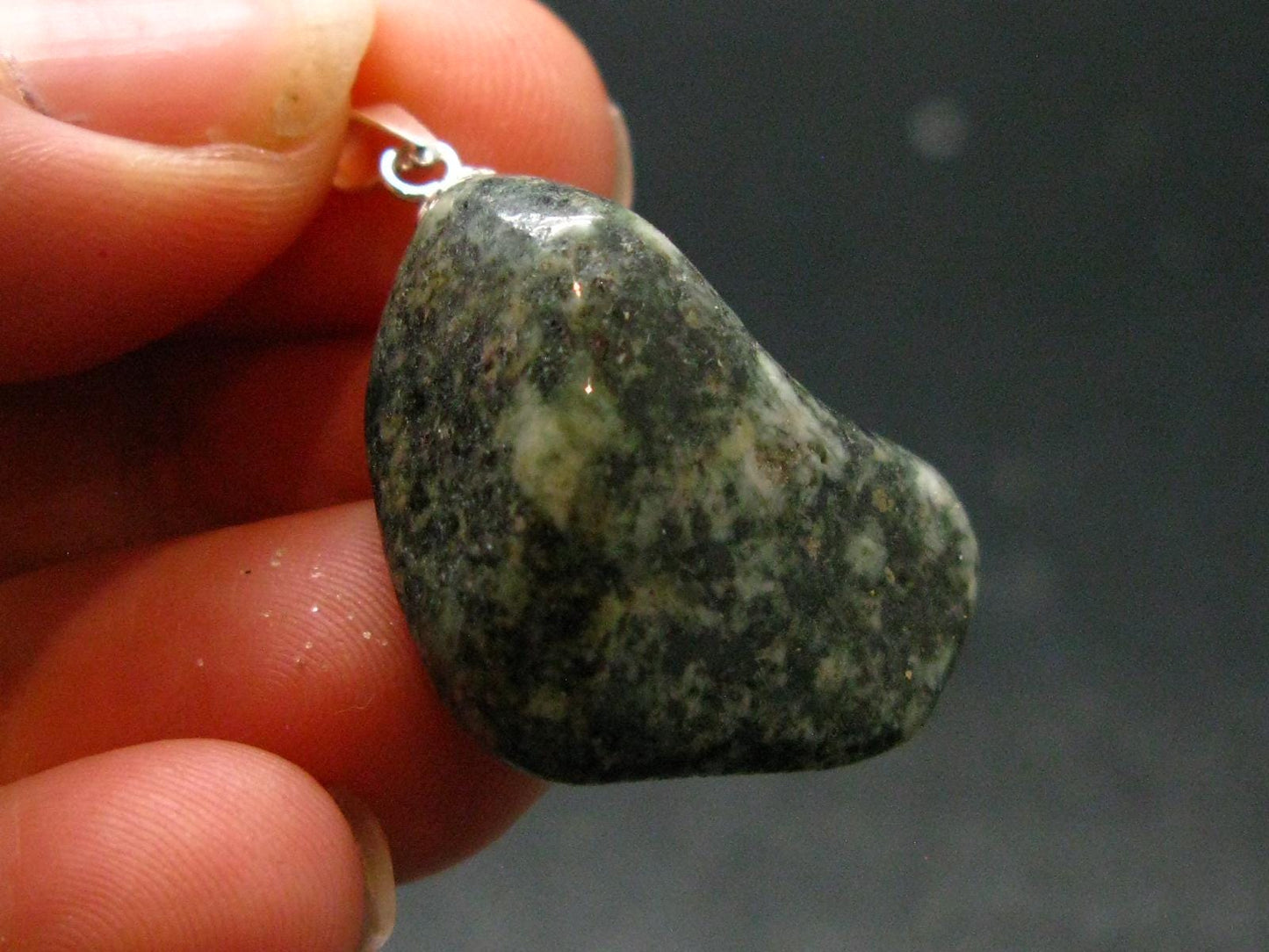 Rare Stonehenge Bluestone SS Pendant From Wales UK - 1.2" - 6.91 Grams