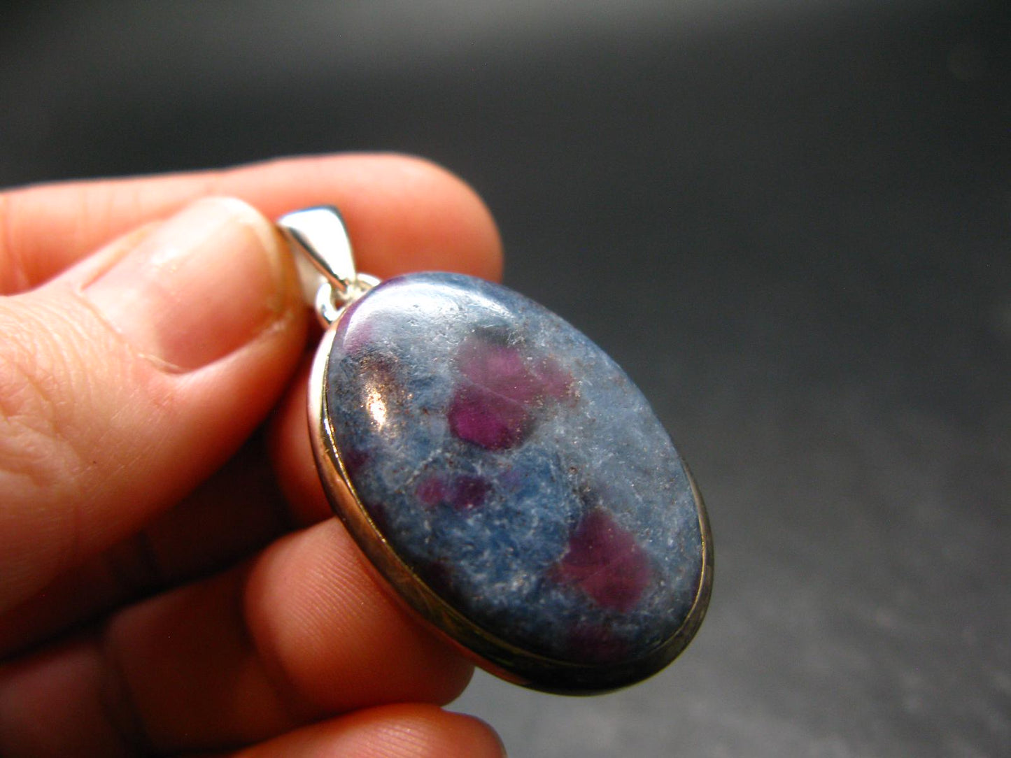 Ruby & Kyanite Silver Pendant From India - 9.76 Grams