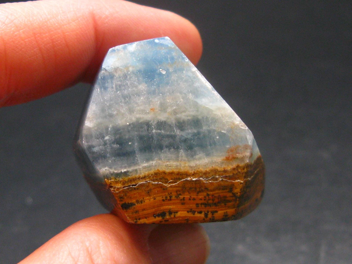 Nice Lemurian Aquatine Blue Calcite Tumbled From Argentina - 1.4" - 35.42 Grams