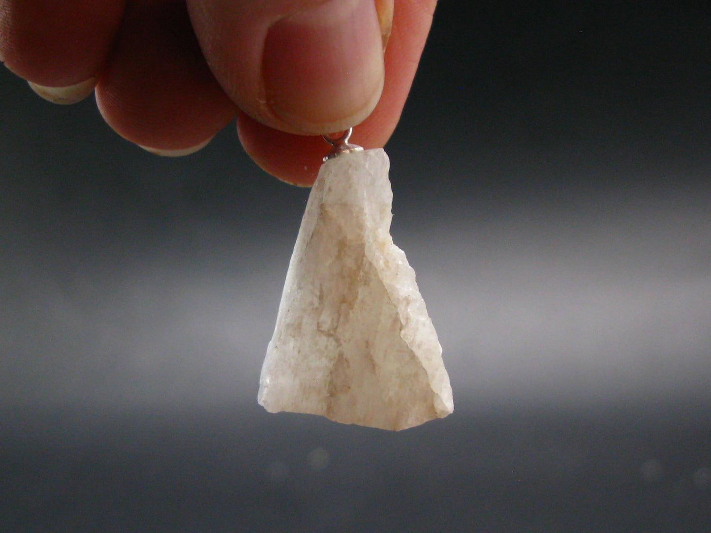 Raw Rare Natrolite Crystal Silver Pendant From Russia - 1.2" - 4.40 Grams