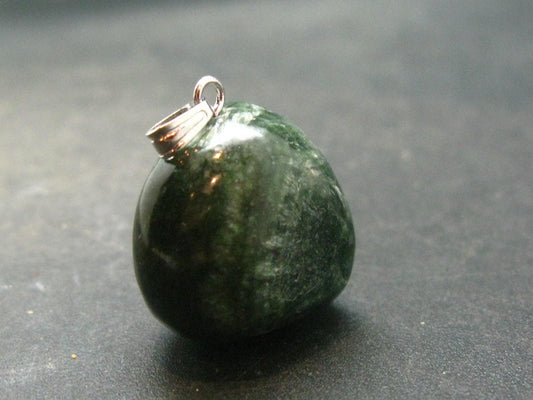 Seraphinite Clinochlore Silver Pendant From Russia - 1.1''