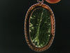 Large Gem Moldavite Tektite SS Pendant From Czech Republic - 6.13 Grams - 1.3"