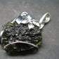 Large Gem Moldavite Tektite SS Pendant From Czech Republic - 6.44 Grams - 1.3"