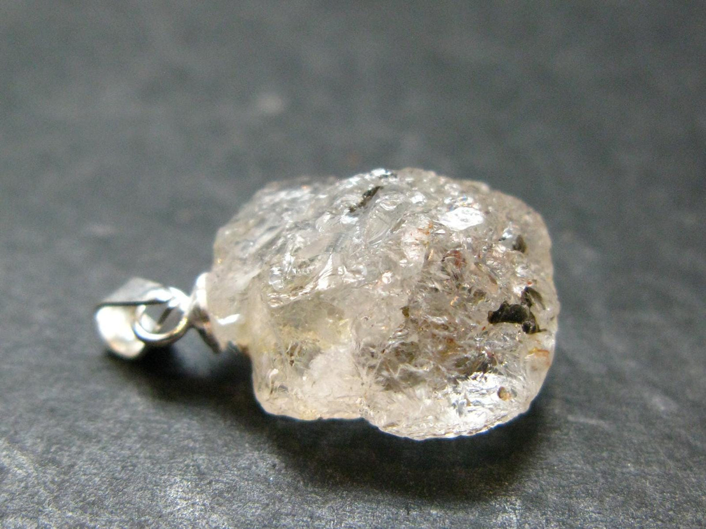 Phenakite Phenacite Crystal Silver Pendant From Russia - 0.9" - 2.81 Grams