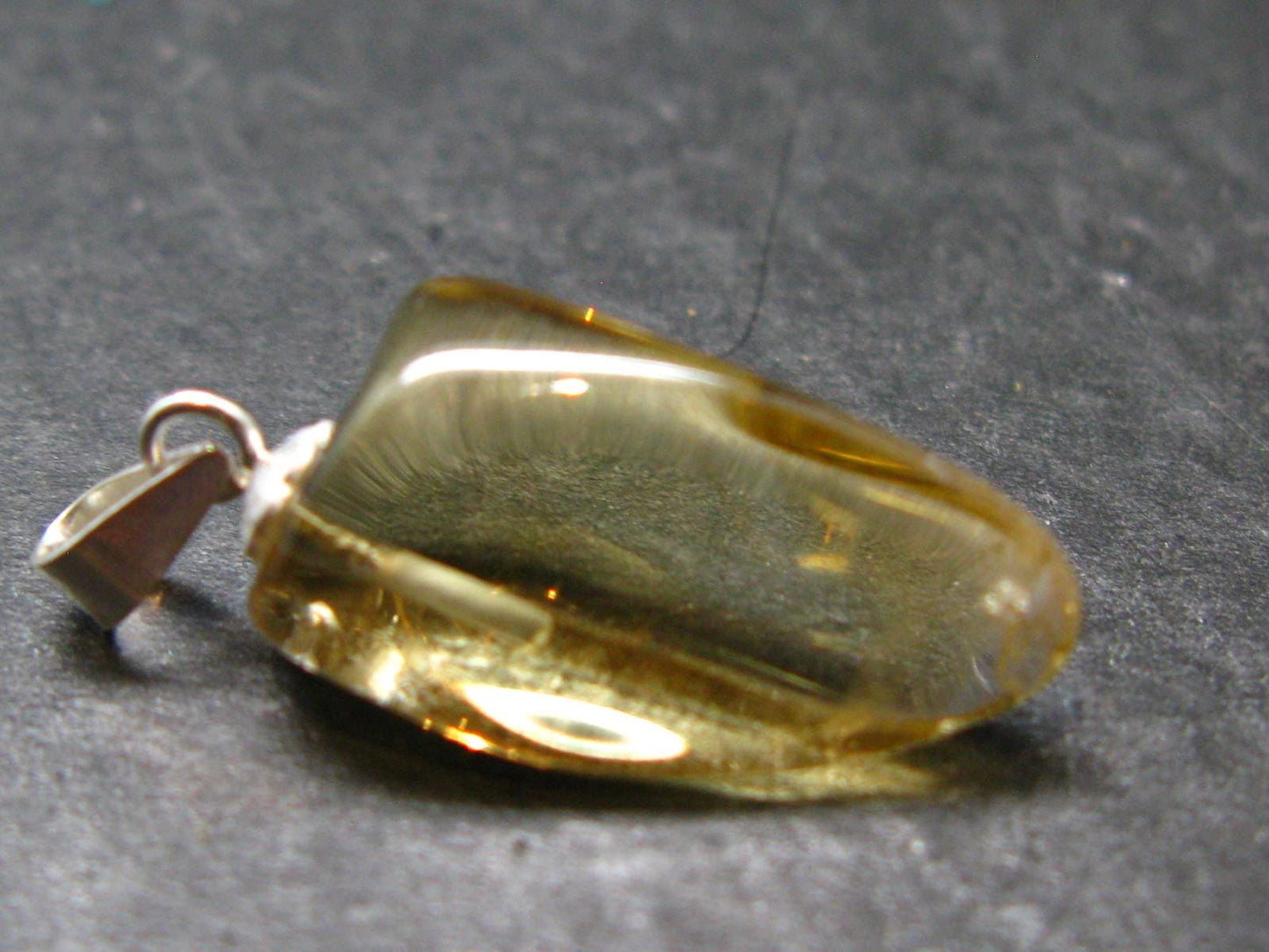 Natural Unheated Citrine Sterling Silver Pendant from Zambia - 1.0" - 1.97 Grams