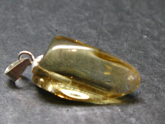 Natural Unheated Citrine Sterling Silver Pendant from Zambia - 1.0" - 1.97 Grams