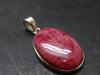 Vivid Juice Carmine Red Gem Rhodonite Silver Pendant From Brazil - 1.6" - 8.8 Grams