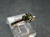 Moldavite Tektite Facetted Silver Ring from Czech Republic - Size 6 - 1.32 Grams