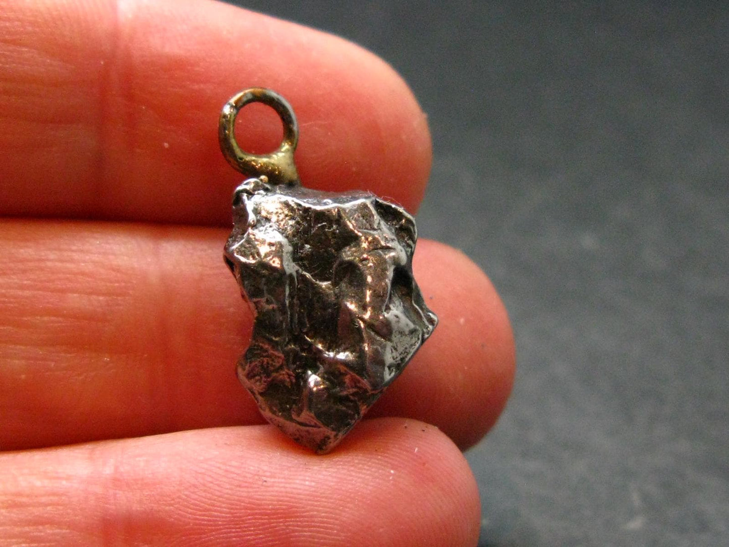 Large Campo Del Cielo Meteorite Pendant from Argentina - 0.9" - 2.92 Grams