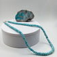 Blue Larimar Bead Necklace Natural Gemstone Necklace Ocean Style Jewelry Gift