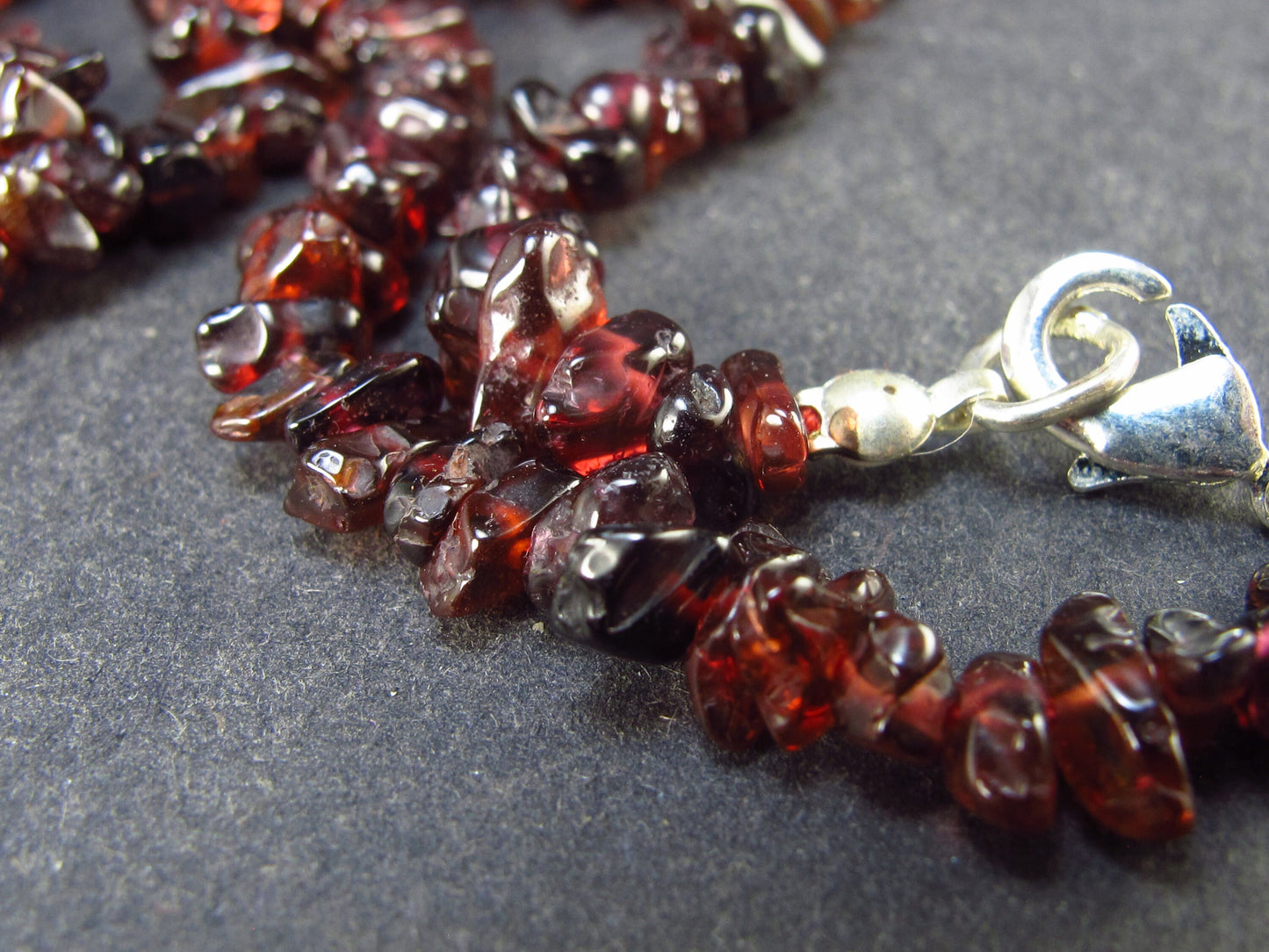 Love and Passion!! Lot of 3 Natural Red Garnet Tumbled Bead Necklaces - 18" Each