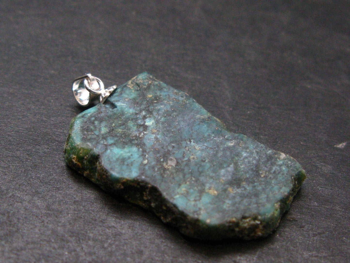 Genuine Turquoise Silver Pendant From Sleeping Beauty Arizona - 1.4" - 4.09 Grams