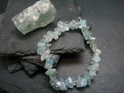 Aquamarine Genuine Bracelet ~ 7 Inches ~ 10mm Tumbled Beads