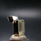 Gem Libyan Desert Glass Tektite Faceted Pendant Sterling Silver from Libya - 0.9" - 2.94 Grams