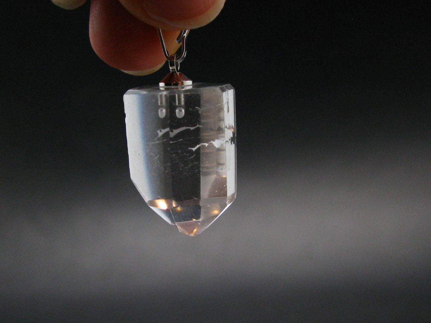 Lemurian Quartz Crystal Pendant From Brazil - 1.4" - 7.62 Grams