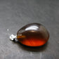 Rare Blue Amber Tumbled Fluorescent Silver Pendant From Indonesia - 1.2" - 3.27 Grams