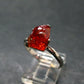 Fire Red Zincite Zinkite 925 Silver Ring from Poland - Size 9 - 3.33 Grams
