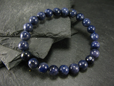 Blue Sapphire Genuine Bracelet ~ 7 Inches ~ 8mm Round Beads