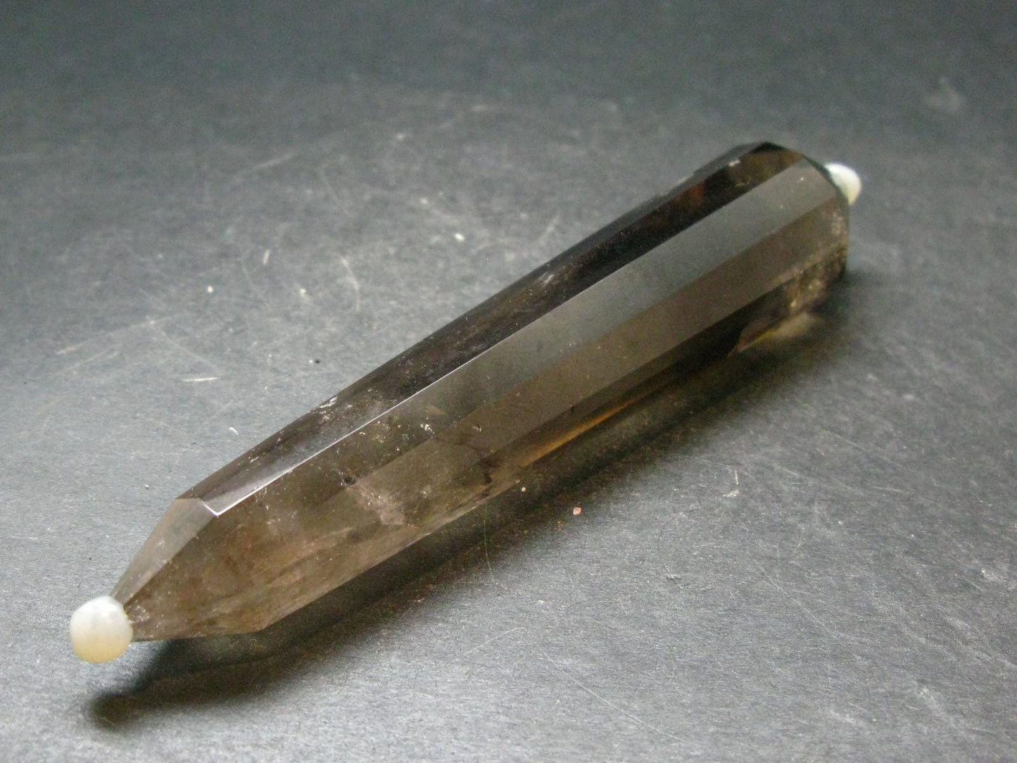 Perfect 12 Sided Smoky Quartz Vogel Crystal Healing Wand - 4.7"