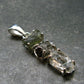 Moldavite Herkimer Meteorite Sterling Silver |Pendant From Czech Republic - 1.4" - 3.65 Grams