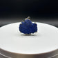 Raw Azurite Silver Amulet | Natural Blue Stone