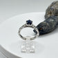 Blue Sapphire Solitaire Ring: Sterling Silver September Birthstone, Size 7
