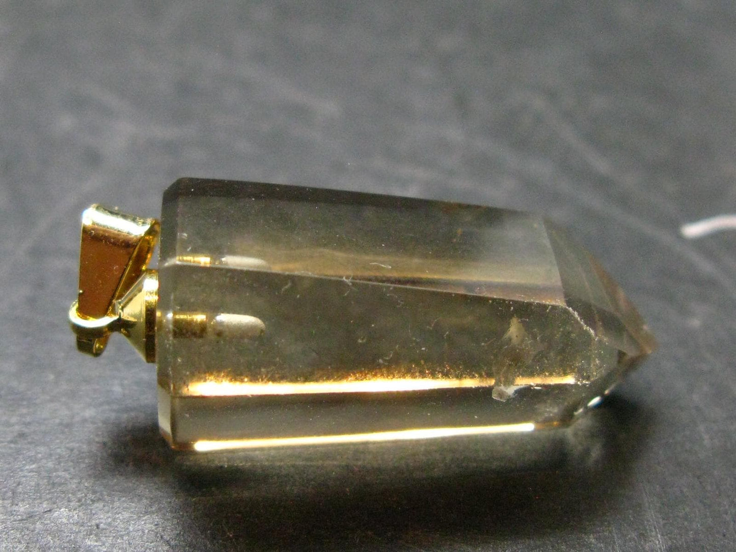 Natural Unheated Citrine Sterling Silver Gold Plated Pendant from Brazil - 1.4" - 6.87 Grams