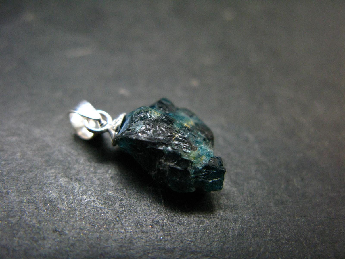 Blue Lazulite Silver Pendant From Pakistan - 0.7" - 1.08 Grams