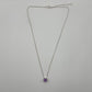 Amethyst Solitaire Necklace – Faceted Gemstone – Silver Chain – Minimalist Jewelry – Elegant Crystal - 1.92 Grams