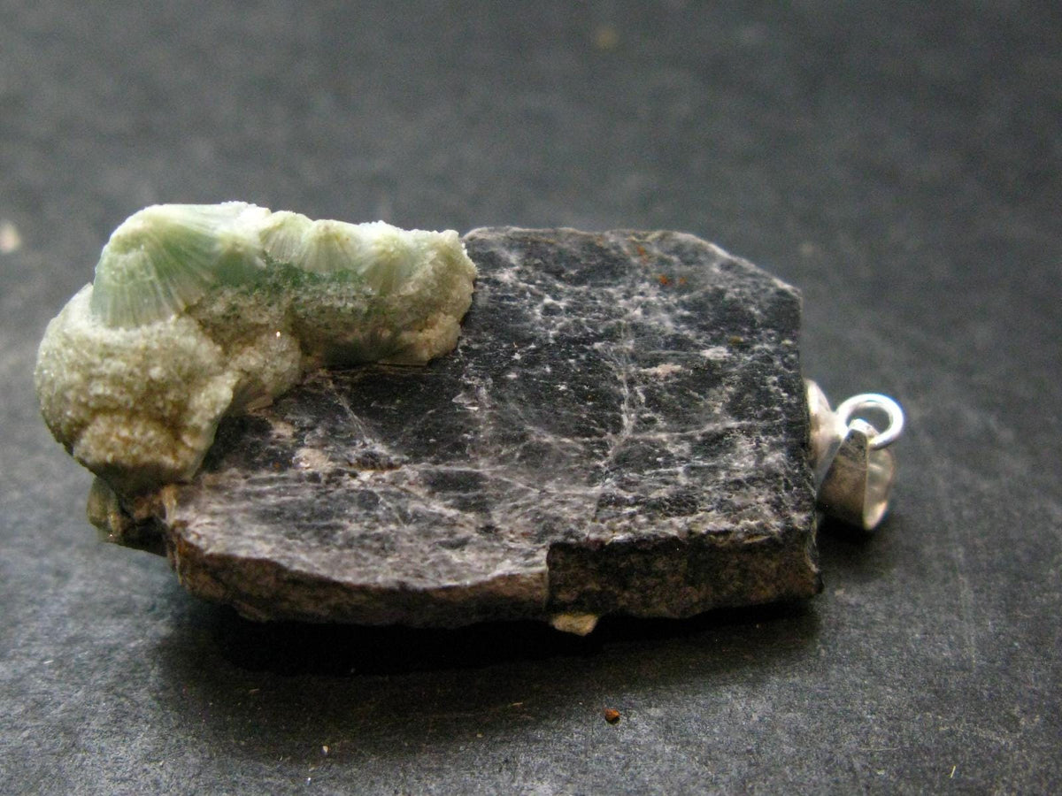 Rare Wavellite Cluster Silver Pendant From Arkansas, USA - 1.5" - 6.95 Grams