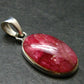 Vivid Juice Carmine Red Gem Rhodonite Silver Pendant From Brazil - 1.2" - 3.71 Grams
