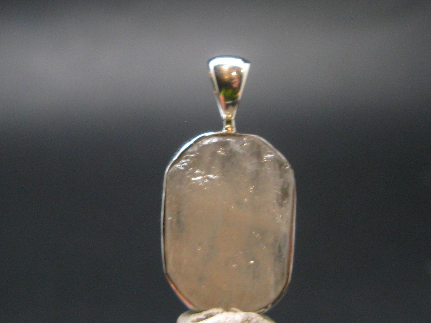 Raw Rare Natrolite Crystal Silver Pendant From Russia - 1.0" - 2.74 Grams
