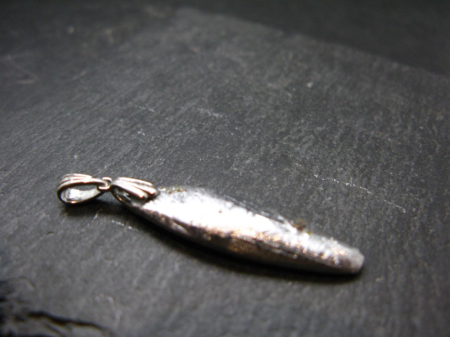 Muonionalusta Meteorite Silver Pendant from Sweden - 1.8" - 6.8 Grams