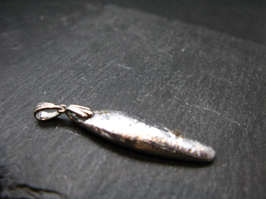 Muonionalusta Meteorite Silver Pendant from Sweden - 1.8" - 6.8 Grams