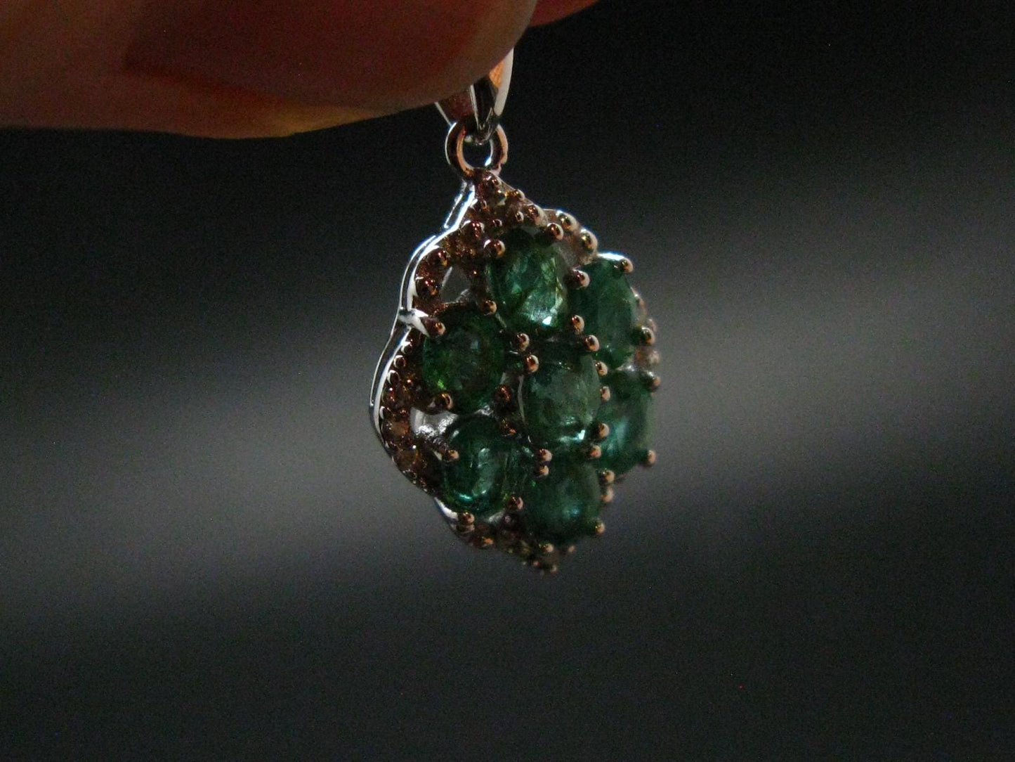 Emerald Silver Pendant W/Chain From Colombia - 3.26 Grams Total