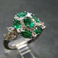 Emerald Faceted Silver Ring from Colombia - 4.51 Grams Total - Size 7.25