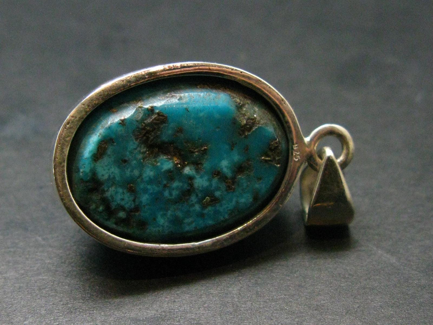 Turquoise Silver Pendant - 1.3" - 10.20 Grams