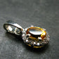 Yellow Citrine Gem Facetted Sterling Silver Pendant From Brazil With CZ - 0.7" - 1.21 Grams
