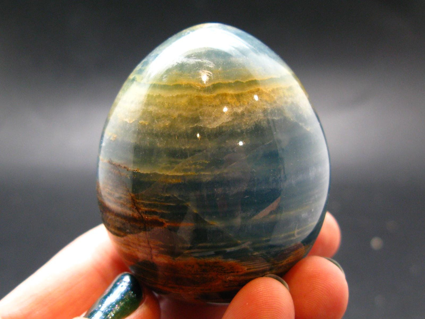 Lemurian Aquatine Blue Calcite Egg From Argentina - 2.1" - 153.67 Grams