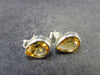 Stone of Success!! Natural Faceted Golden Yellow Citrine Sterling Silver Stud Earrings - 1.70 Grams