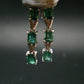 Gem Emerald Faceted Silver Earrings From Colombia - 3.12 Grams Total