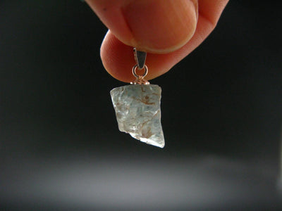 Extremely Rare Raw Gem Green Kornerupine Silver Pendant Crystal From Tanzania - 1.60 Grams - 0.8"