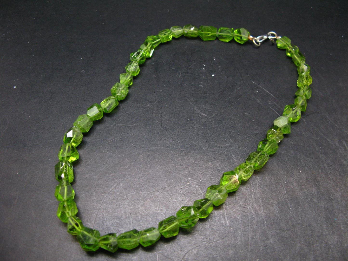 Gem Olivine Peridot Beads Necklace From Pakistan - 17"
