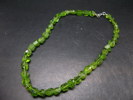 Gem Olivine Peridot Beads Necklace From Pakistan - 17"