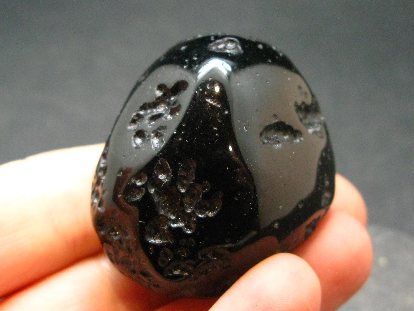 Rare Large Black Tibetan Tektite Tumbled Stone from Tibet - 1.5" - 44.11 Grams