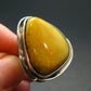 Natural Baltic Amber 925 Silver Ring - Size 10.25