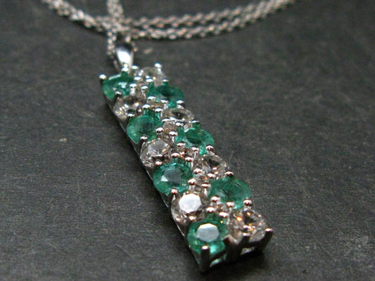 Emerald Silver Pendant W/Chain From Colombia - 5.32 Grams Total