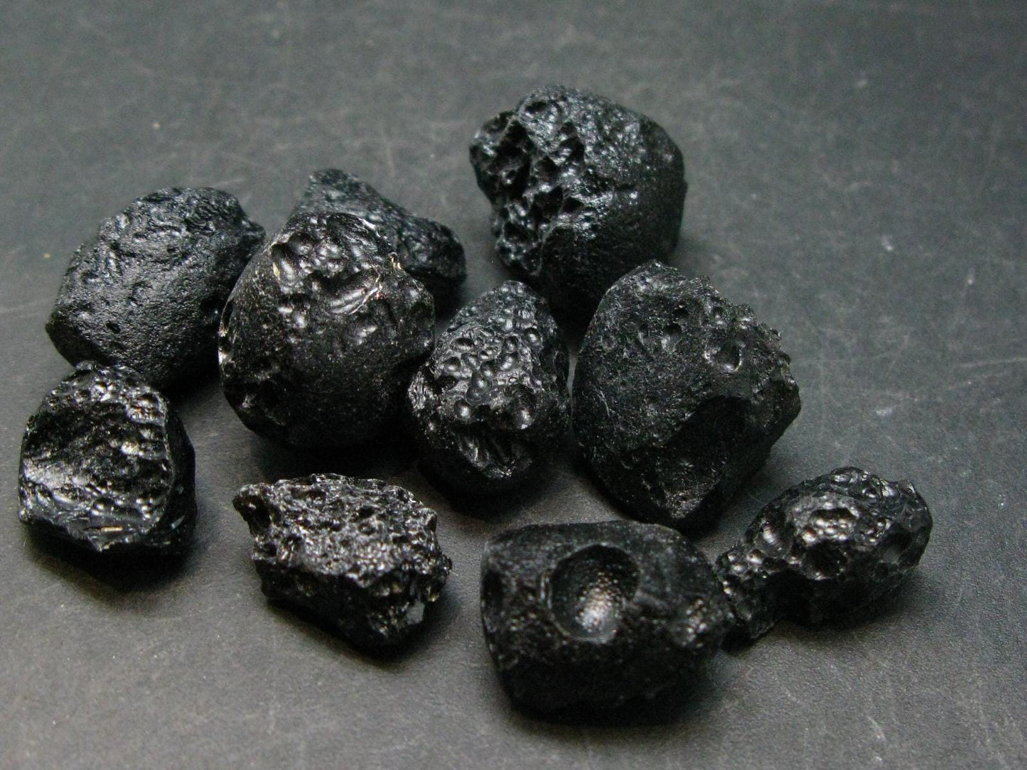 Nice Lot of 10 Tibetan Tektite Pieces From Tibet - 50 Grams