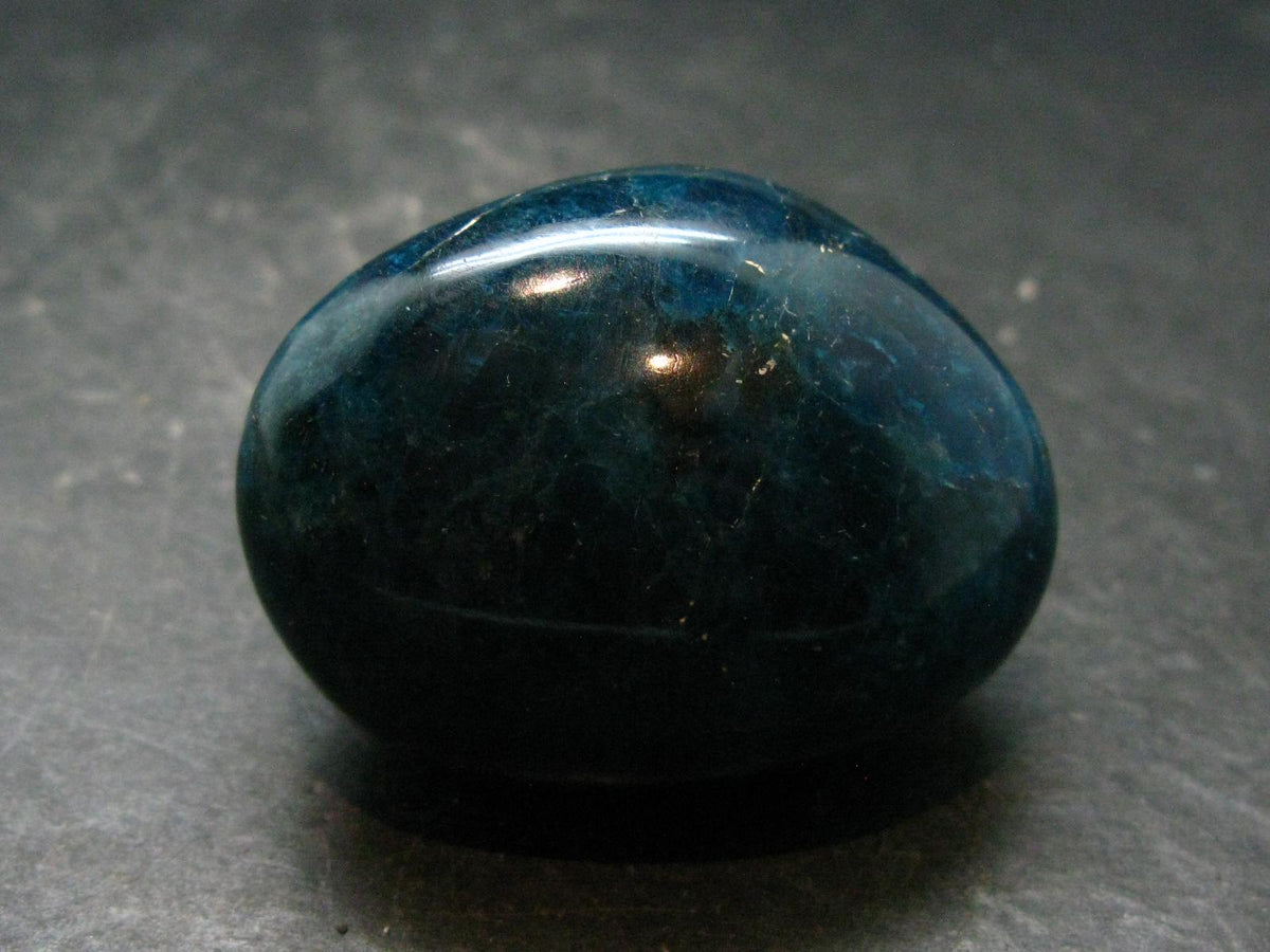 Neon Blue Apatite Tumbled Stone from Madagascar - 102.24 Grams - 1.9"