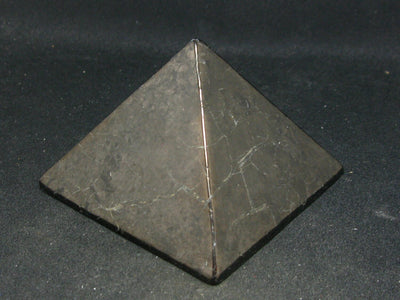 Black Shungite Pyramid From Russia - 1.2" Base